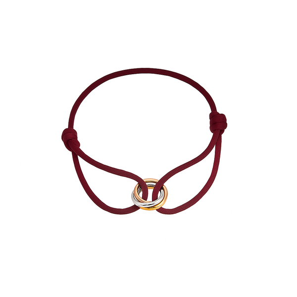 PULSERA DE TELA TRES AROS WINE