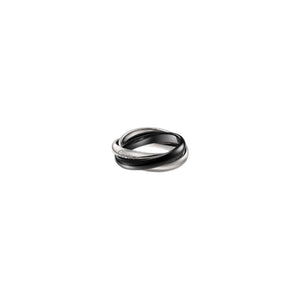 ANILLO TRES AROS SILVER/BLACK