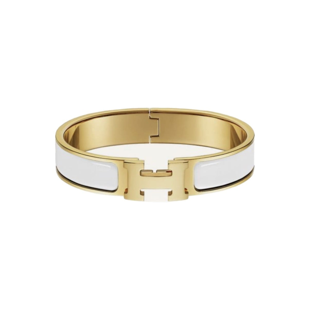 PULSERA CLIC H GOLD WHITE