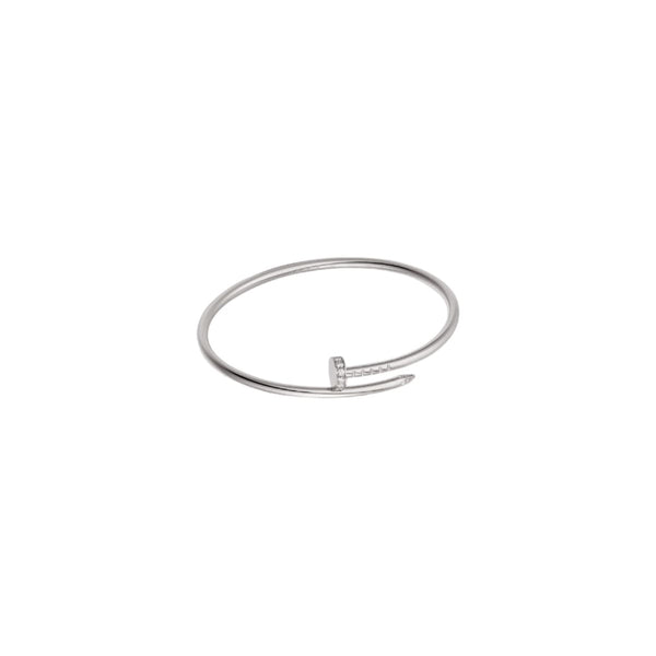 PULSERA CLAVO SILVER DELGADA CON ZIRCONIA