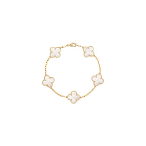 PULSERA TRÉBOL GOLD WHITE VF