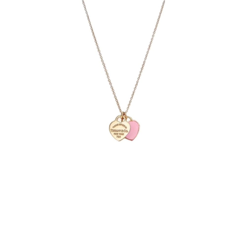 COLLAR DOBLE PLACA - GOLD PINK