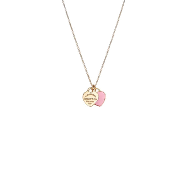 COLLAR DOBLE PLACA - GOLD PINK