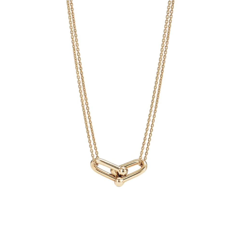 COLLAR ESLABON DOBLE CADENA GOLD