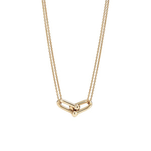 COLLAR ESLABON DOBLE CADENA GOLD