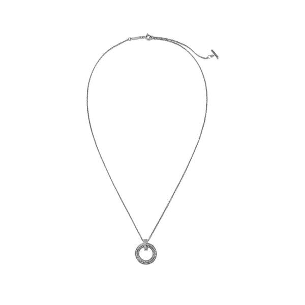COLLAR ROUND T SILVER CON ZIRCONIAS