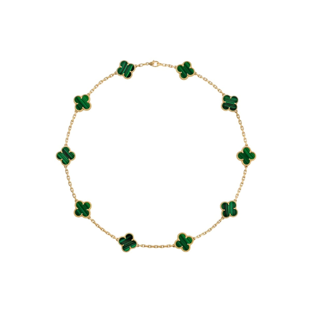 GARGANTILLA 10 TRÉBOLES GOLD GREEN