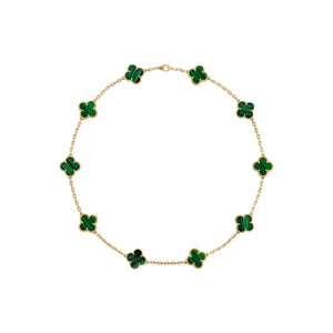 GARGANTILLA 10 TRÉBOLES GOLD GREEN