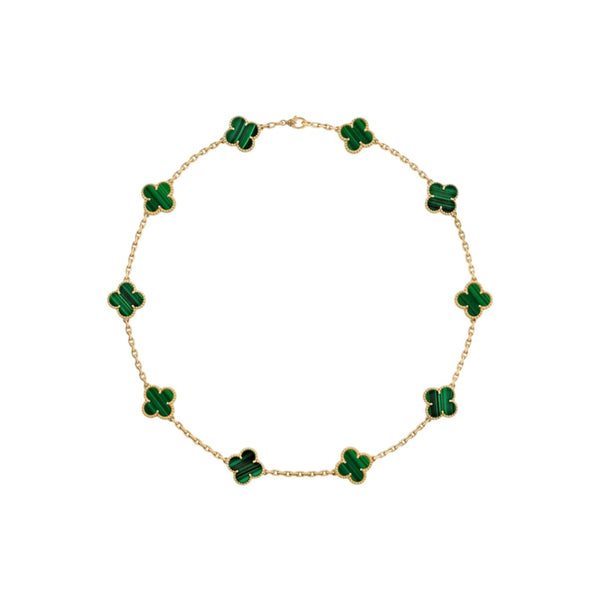 GARGANTILLA 10 TRÉBOLES GOLD GREEN