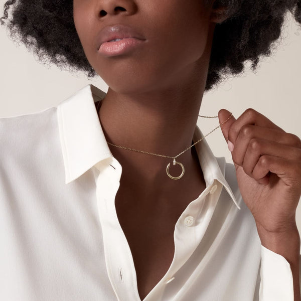 COLLAR CLAVO GOLD CON ZIRCONIA