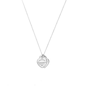 COLLAR DOBLE PLACA CORAZÓN TURQUESA-PLATA