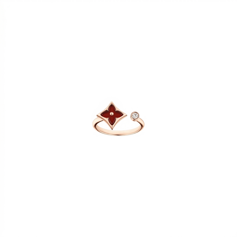 ANILLO LV RED BLOSSOM STAR ROSE GOLD