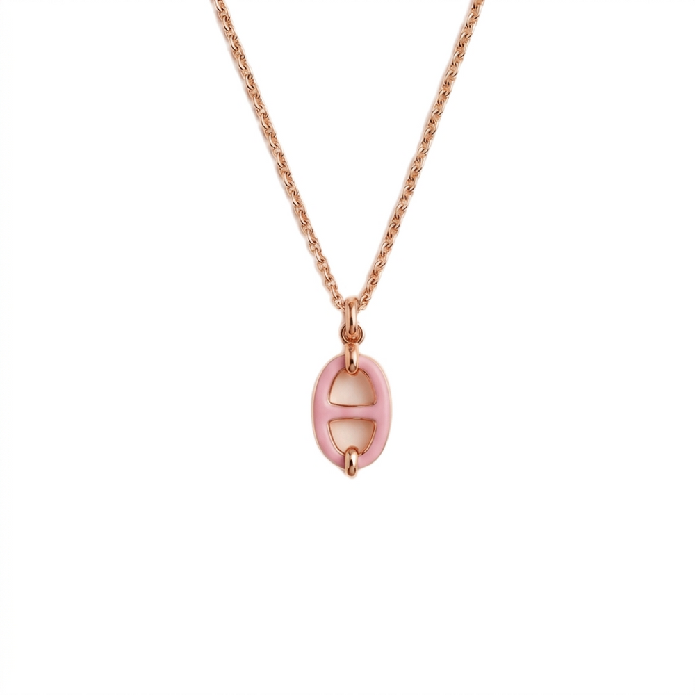 COLLAR H MINI MAILLON ROSE GOLD