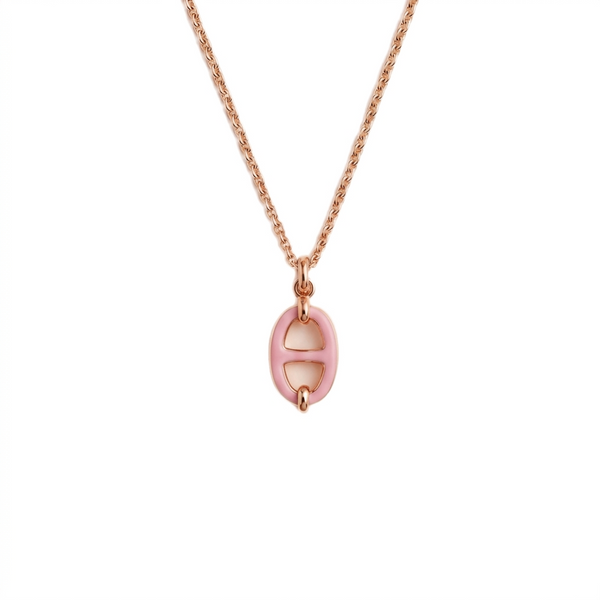 COLLAR H MINI MAILLON ROSE GOLD