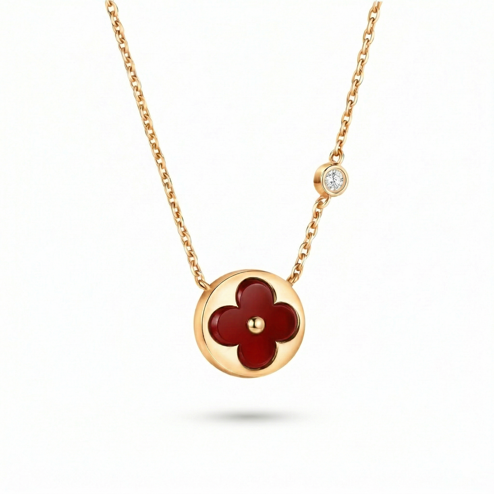 COLLAR SUN RED BLOSSOM GOLD