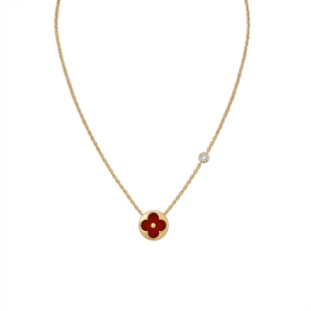 COLLAR SUN RED BLOSSOM GOLD