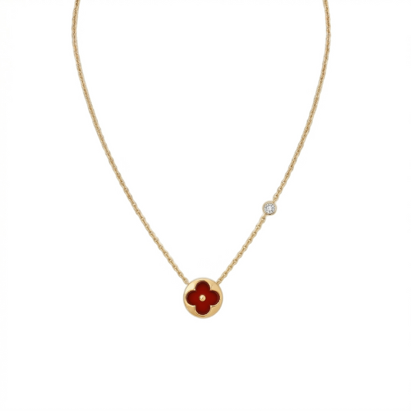 COLLAR SUN RED BLOSSOM GOLD
