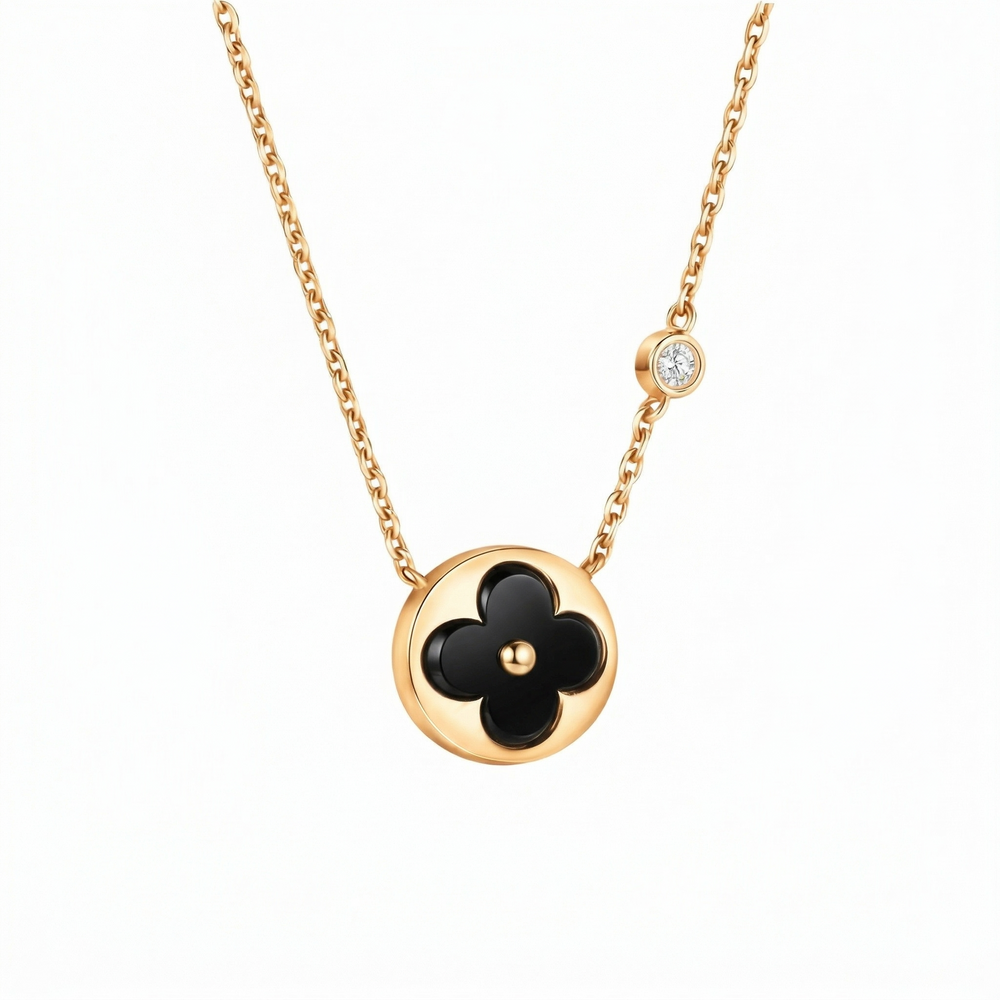 COLLAR SUN BLACK BLOSSOM GOLD
