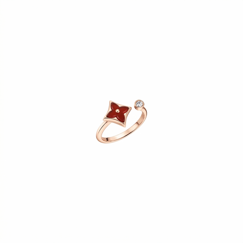 ANILLO LV RED BLOSSOM STAR ROSE GOLD