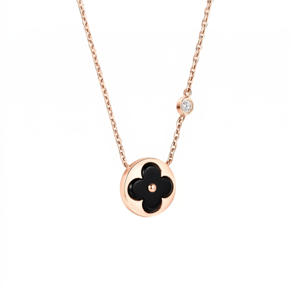 COLLAR SUN BLACK BLOSSOM ROSE GOLD