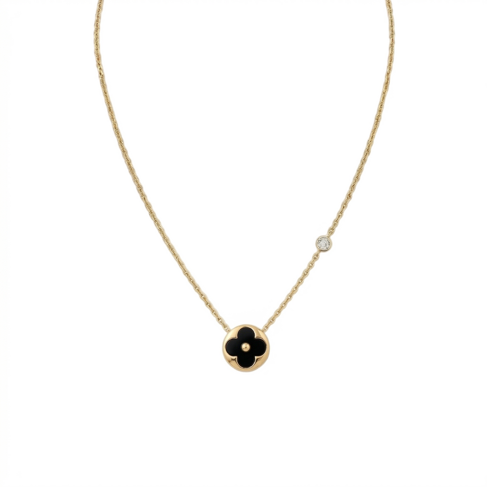 COLLAR SUN BLACK BLOSSOM GOLD
