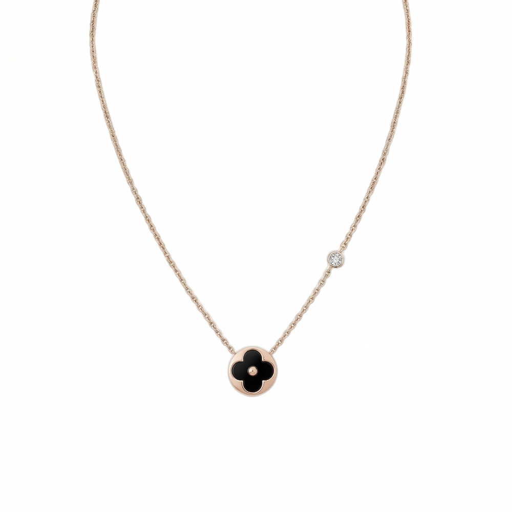 COLLAR SUN BLACK BLOSSOM ROSE GOLD