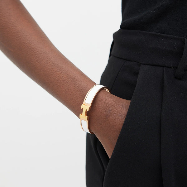 PULSERA CLIC H GOLD WHITE