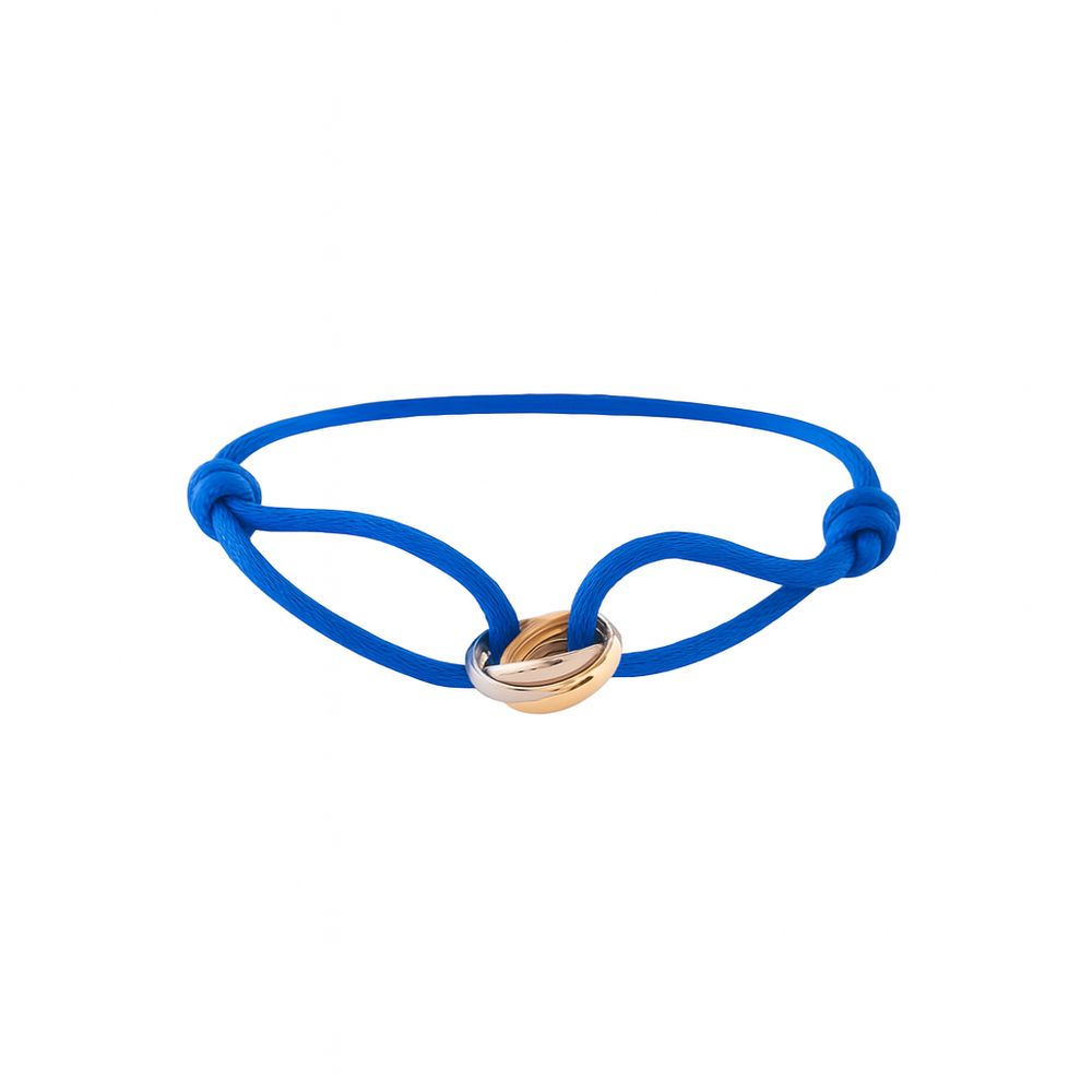 PULSERA DE TELA TRES AROS ROYAL BLUE
