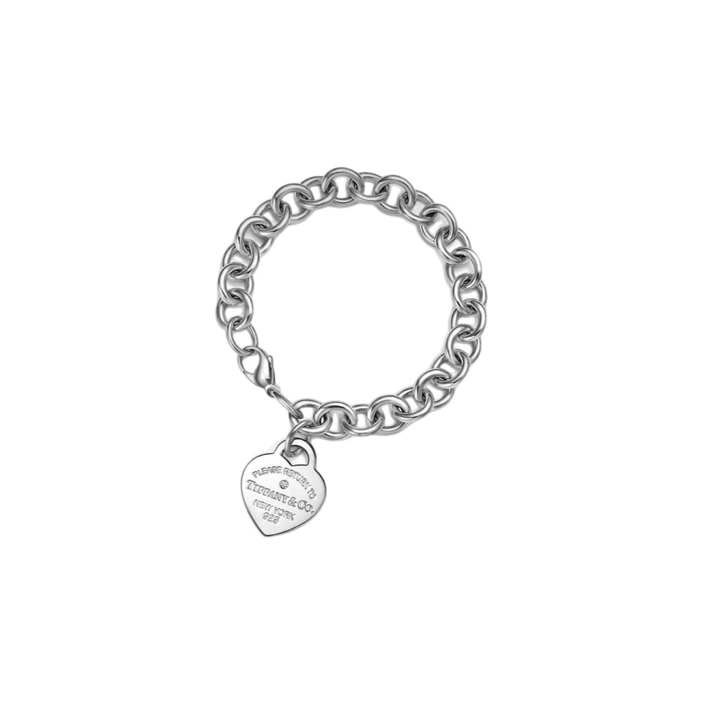 SET DE COLLAR Y PULSERA CORAZÓN CON ZIRCONIA. Titanio