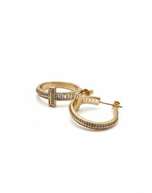 ARRACADAS T GOLD CON ZIRCONIA