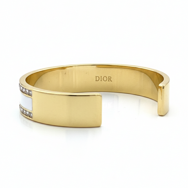 BRAZALETE CD GOLD-WHITE ZIRCONIAS
