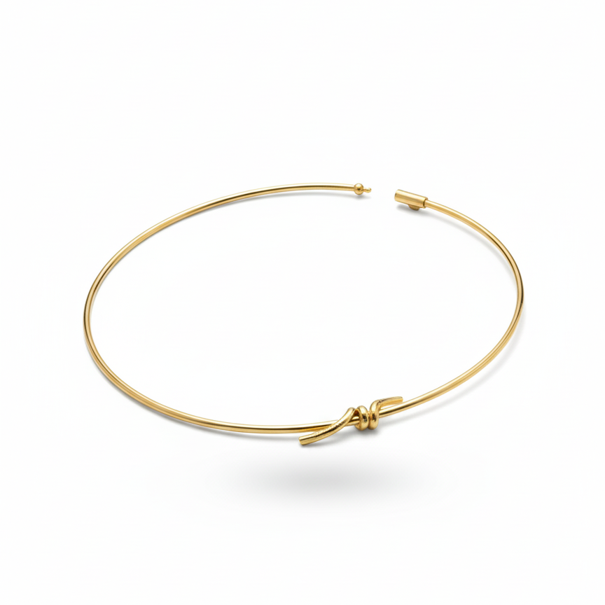 CHOKER KNOT ZIRCONIAS GOLD