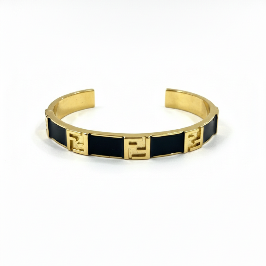BRAZALETE F GOLD BLACK