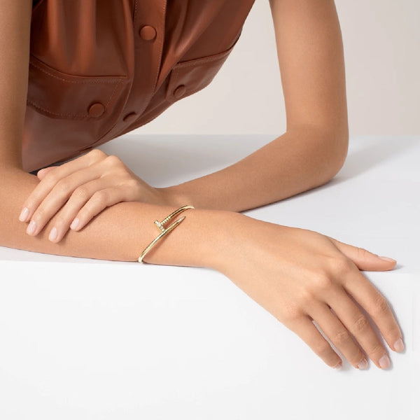 PULSERA CLAVO JUSTE UN CLOU CON ZIRCONIA GOLD