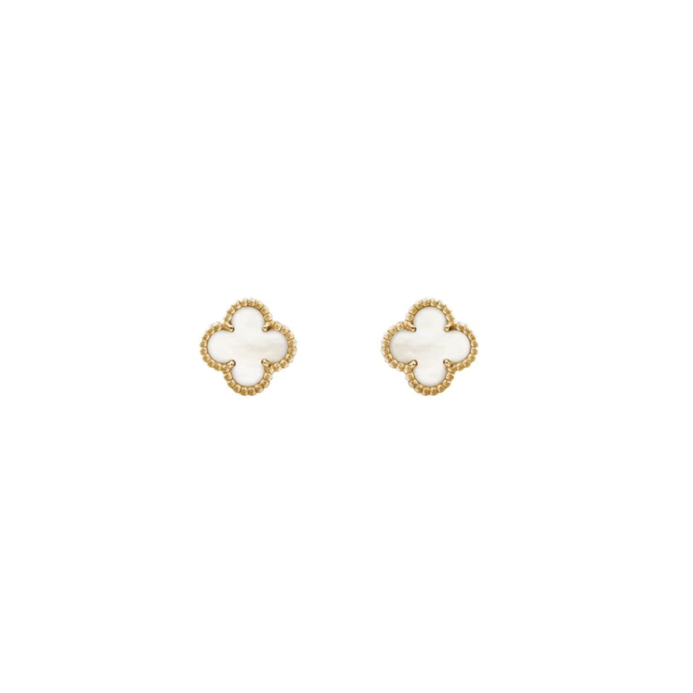 ARETES TRÉBOL GOLD-WHITE