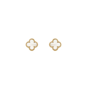 ARETES TRÉBOL GOLD-WHITE