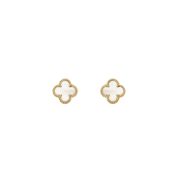 ARETES TRÉBOL GOLD-WHITE
