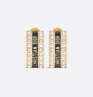 ARETES CD GOLD BLACK CON ZIRCONIA