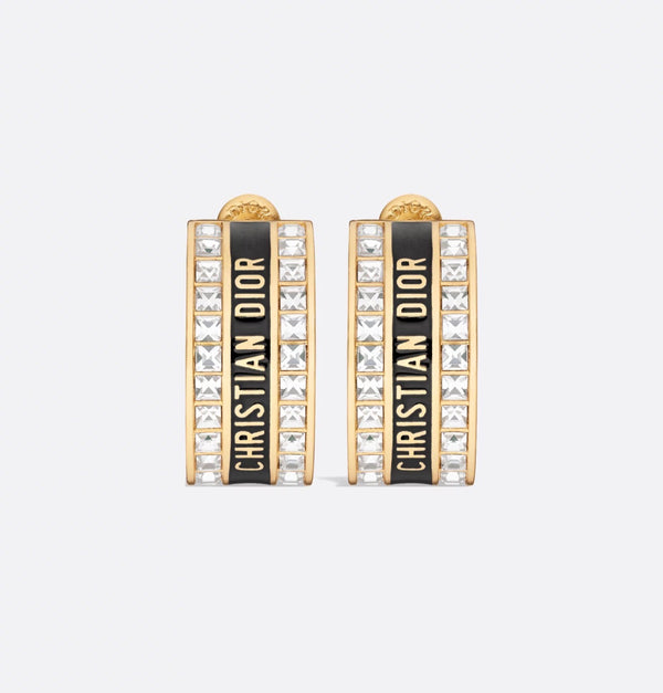 ARETES CD GOLD BLACK CON ZIRCONIA