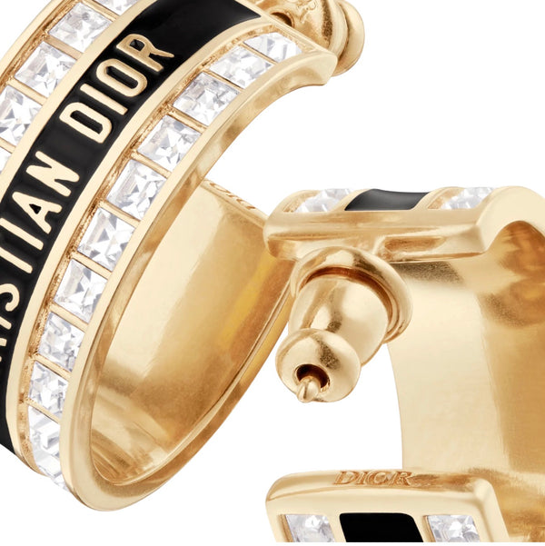 ARETES CD GOLD BLACK CON ZIRCONIA