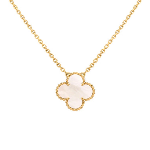 COLLAR TRÉBOL GOLD-WHITE