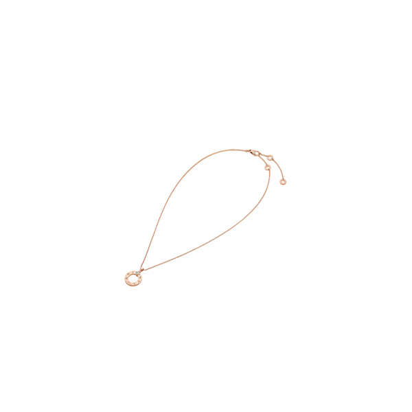 COLLAR BV ROSEGOLD GRABADO CON ZIRCONIA