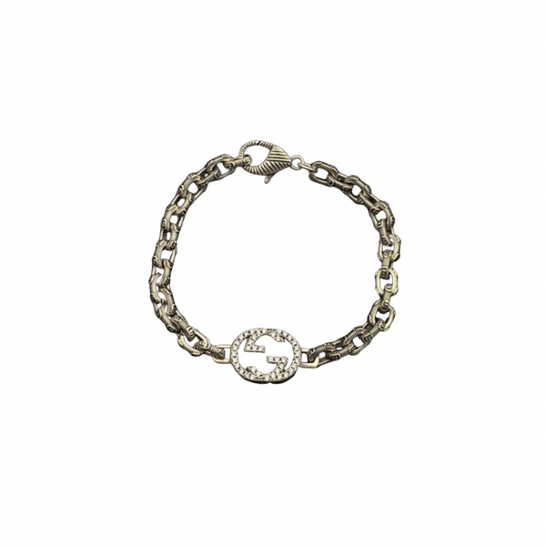PULSERA GC LOGO CON ZIRCONIAS SILVER