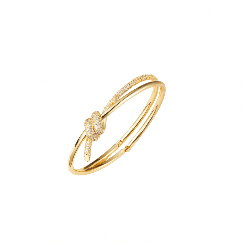 PULSERA KNOT GOLD CON ZIRCONIA