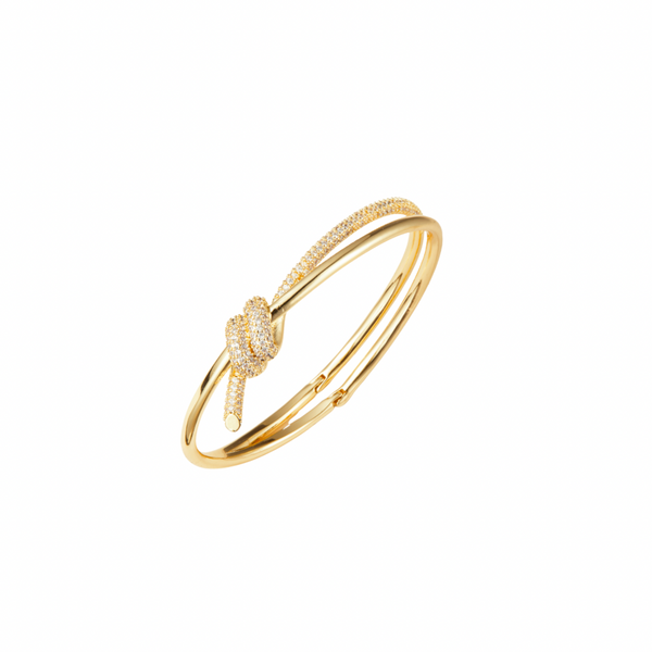 PULSERA KNOT GOLD CON ZIRCONIA