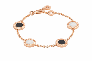 PULSERA BV ROSEGOLD BLACK-WHITE