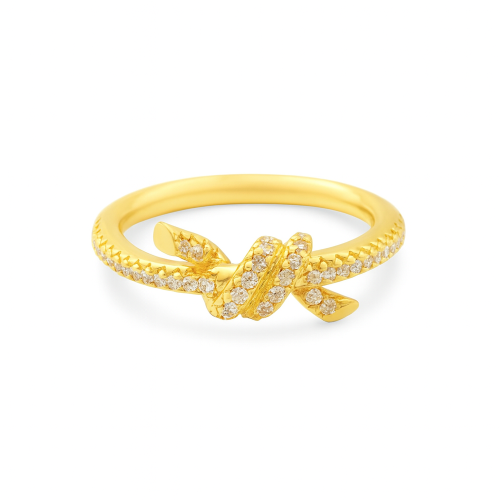 ANILLO KNOT CON ZIRCONIAS T GOLD