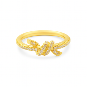 ANILLO KNOT CON ZIRCONIAS T GOLD