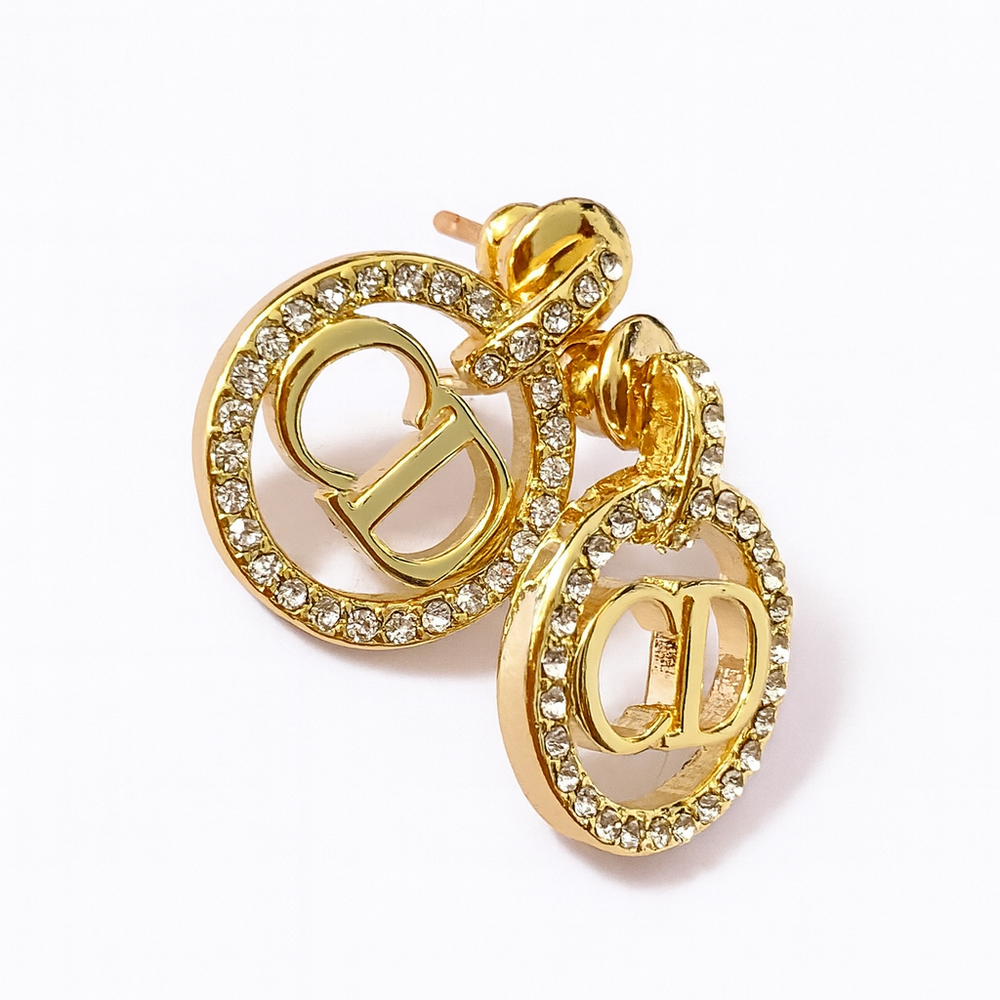 ARETES CD ROUND LOGO CON ZIRCONIAS