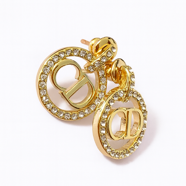 ARETES CD ROUND LOGO CON ZIRCONIAS